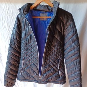 Tek Gear black padded winter coat with great purple lining size small